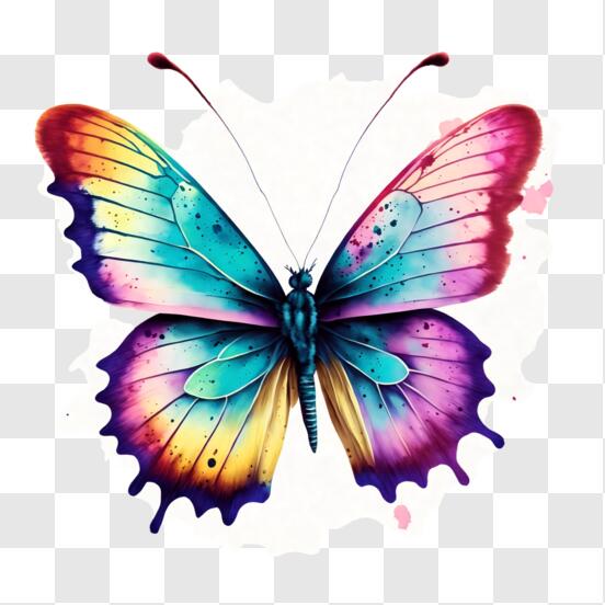 Scarica Farfalla vibrante con ali aperte PNG Online - Creative Fabrica