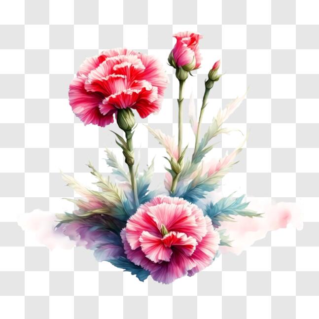Pink carnations illustration hi-res stock photography and images - Alamy