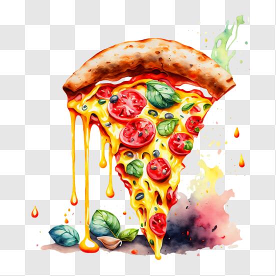 Scarica Deliziosa Opera d'Arte della Pizza PNG Online - Creative Fabrica