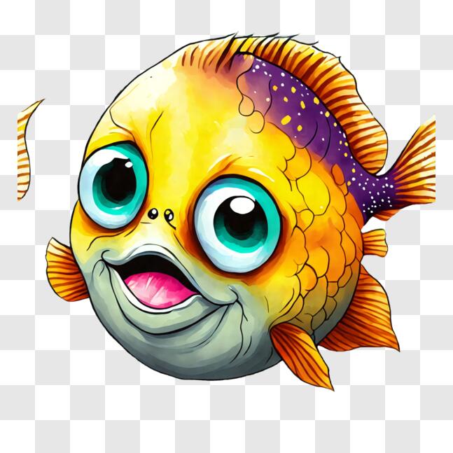 Download Playful Cartoon Fish Characters PNG Online - Creative Fabrica