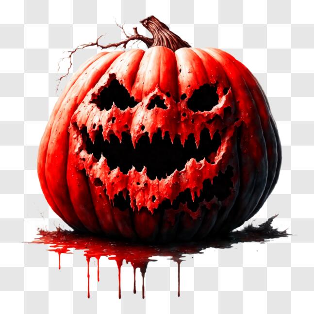 Scary face of halloween pumpkin or ghost on transparent background PNG -  Similar PNG