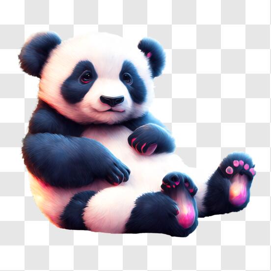 Baixe Urso Panda de Desenho Animado Bonito Meditando com Aura Colorida PNG  - Creative Fabrica
