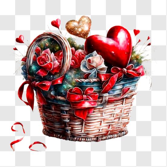 Cesta plegable de día de San Valentín con letras rojas de amor, cesta de  picnic grande, plegable, marco de aluminio, lindas cestas de compras