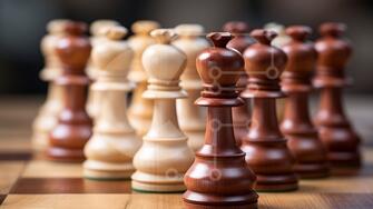 Conjunto de figuras de xadrez para jogo de tabuleiro de estratégia de xadrez  figuras de xadrez pretas, brancas e douradas