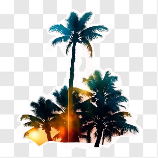 Island And Palm Trees Sticker