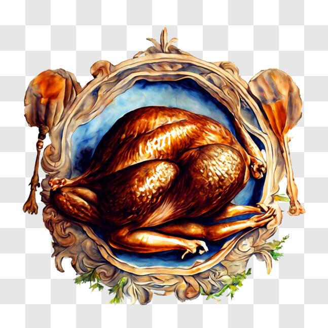 Download Thanksgiving Turkey on a Festive Setting PNG Online - Creative ...