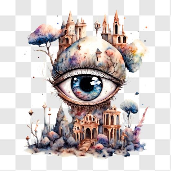 Scarica Occhio Magico e Misterioso con Castello PNG Online - Creative  Fabrica