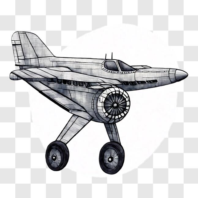 Baixe Desenho de Motor de Avião PNG - Creative Fabrica