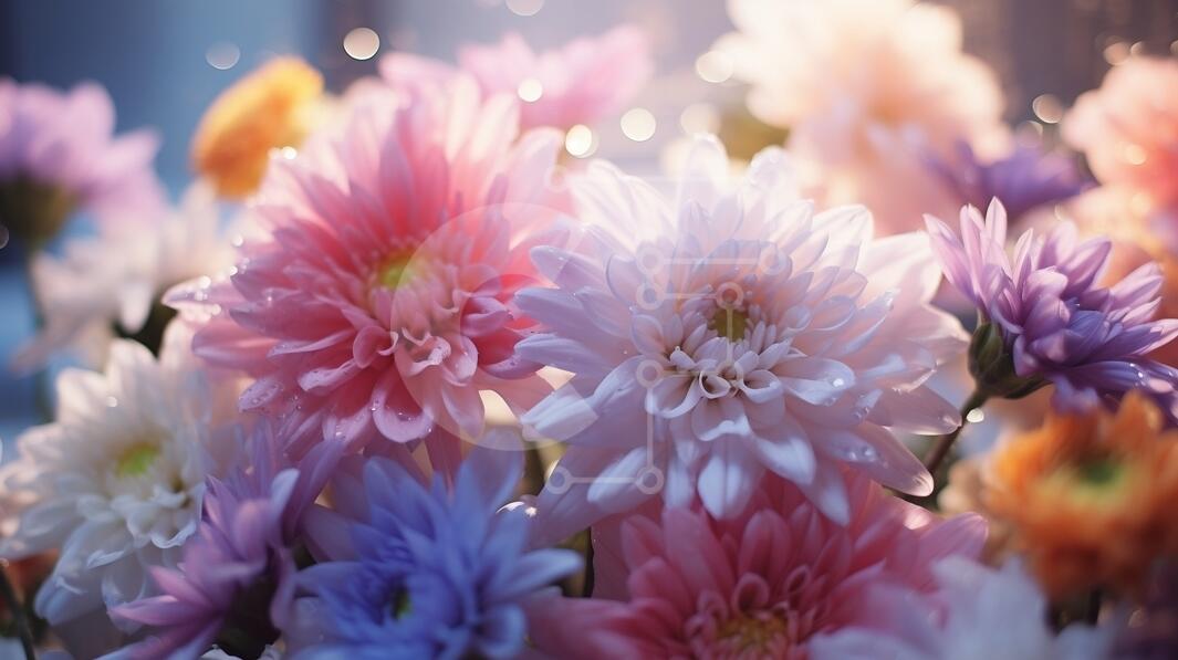 Vibrant Chrysanthemum Flowers in a Casual Arrangement stock photo ...