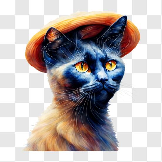 Baixe Adorável Gato Branco com um Chapéu de Cowboy PNG - Creative Fabrica