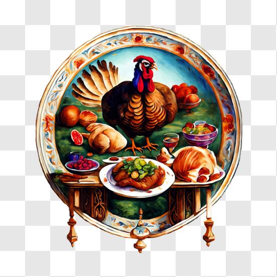 Download Delicious Thanksgiving Feast PNG Online - Creative Fabrica