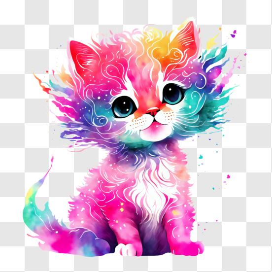 Scarica Gatto adorabile in felpa colorata PNG Online - Creative