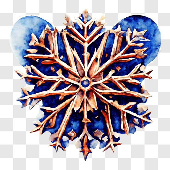 Download Blue and White Mickey Mouse Snowflake Ornament PNG Online ...