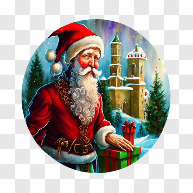 Download Santa Claus with Merry Christmas Frame PNG Online - Creative ...