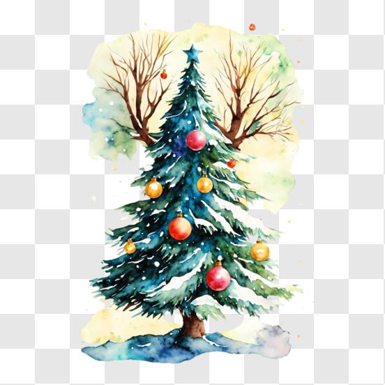 Desenho de Árvore de Natal Coloridos Para Baixar Grátis!