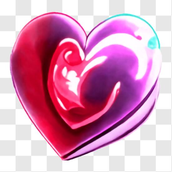 Scarica Oggetto a forma di cuore rosa e viola PNG Online - Creative Fabrica