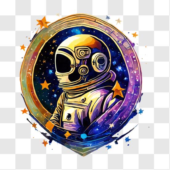 Pintura de mono astronauta de la galaxia · Creative Fabrica