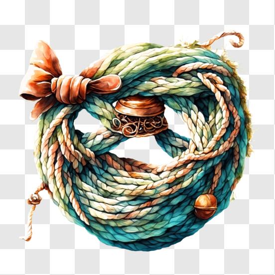 Download Intricately Woven Rope Artwork with Bell PNG Online - Creative  Fabrica