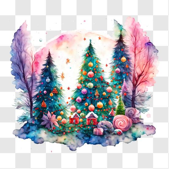 watercolor winter tree landscape 15736257 PNG