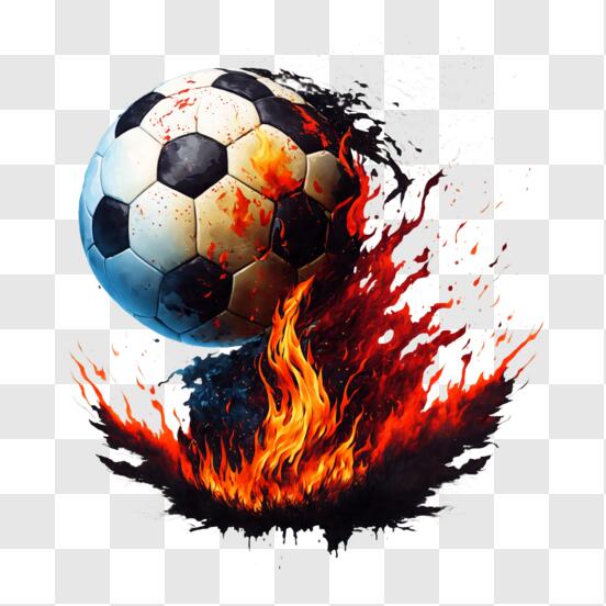 Bola de futebol em fogo e água ilustração da bola de futebol gerar