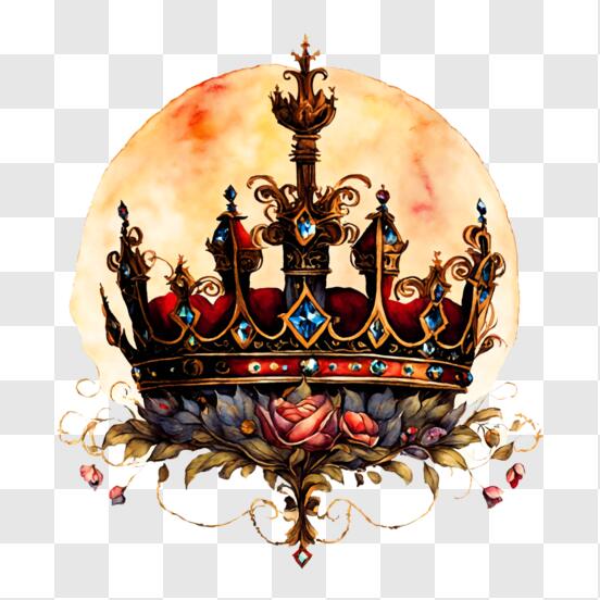 Baixe Desenho de Coroa Elaborada com Lua Cheia PNG - Creative Fabrica