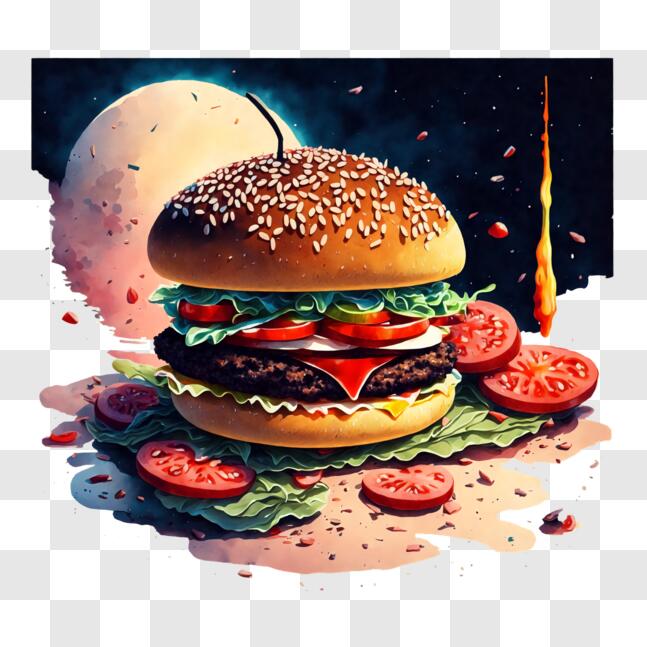 Scarica Quadro di Hamburger a Forma di Cuore PNG Online - Creative Fabrica