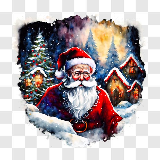 Download Santa Claus Painting for Holiday Decoration PNG Online ...