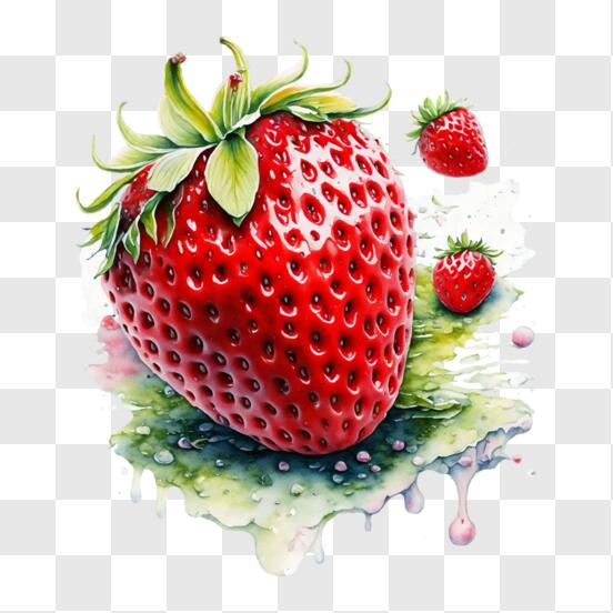 Scarica Vibrante pittura ad acquerello di due fragole PNG Online - Creative  Fabrica