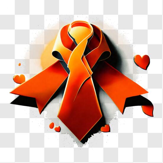 Orange and Red Awareness Ribbons