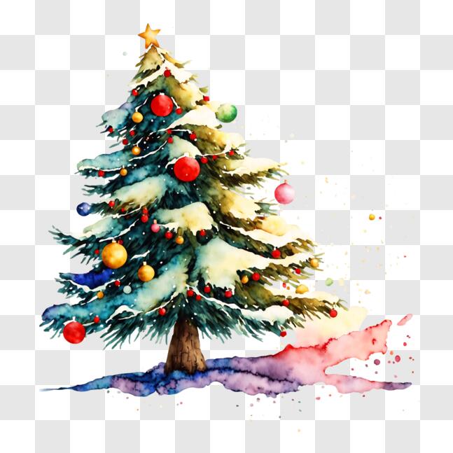 Download Festive Christmas Tree Decoration for Home or Office PNG ...