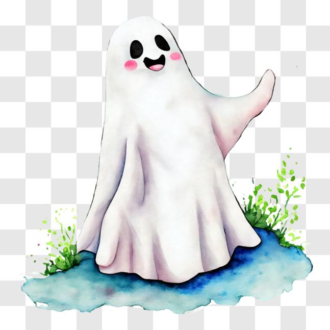 sorrindo fantasmas de halloween com cara assustadora, ilustração