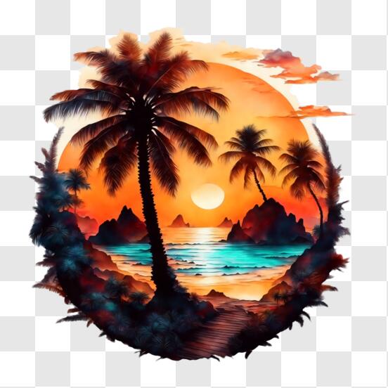 Free Vector | Elegant beautiful sunset scene background