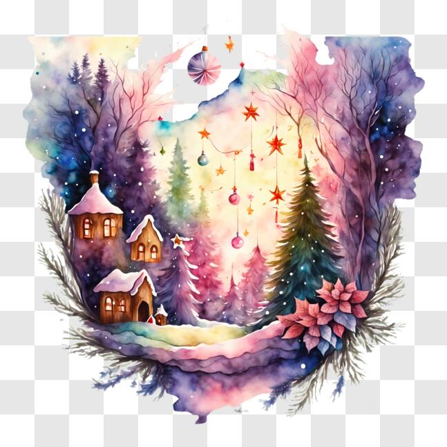 Snowflake Winter Watercolor Sticker - Ski Haus