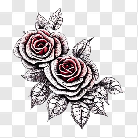 Rose Tattoo Png Transparent Free Images - Roses Tattoo Png - Free  Transparent PNG Download - PNGkey