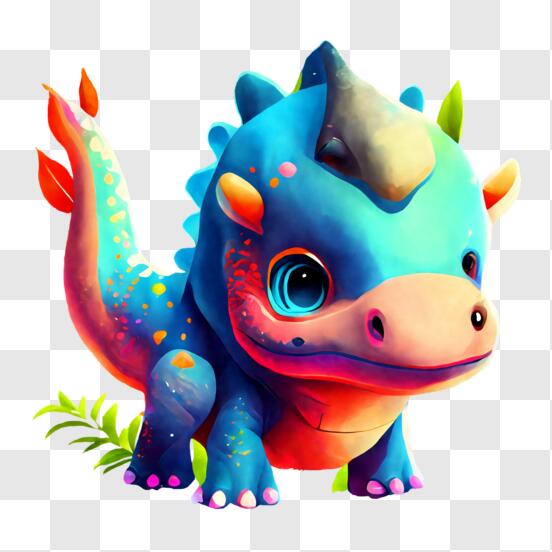 Baixe Adorável Pequeno Dinossauro Roxo com Chapéu e Flores PNG - Creative  Fabrica