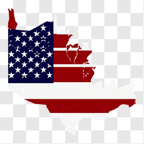 Baixe Bandeira dos Estados Unidos da América no Mapa PNG - Creative Fabrica