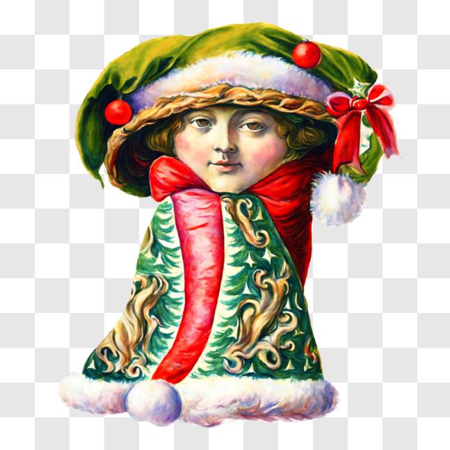 Baixe Personagem de desenho animado celebrando feriados com chapéu de duende  e café PNG - Creative Fabrica