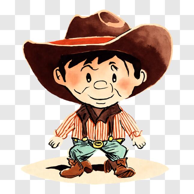 Baixe Personagem de desenho animado do Cowboy em pé ao lado de Cactos PNG -  Creative Fabrica