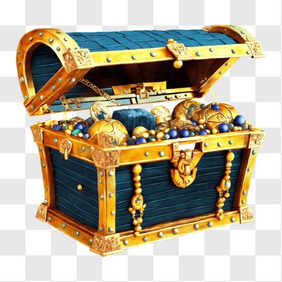 Download Empty Treasure Chest with Gold Coins and Valuables PNG Online -  Creative Fabrica