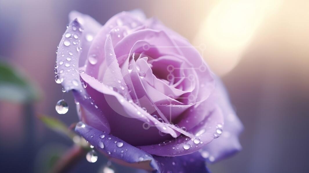 Purple Rose with Water Droplets - Wallpaper stock photo | Creative Fabrica
