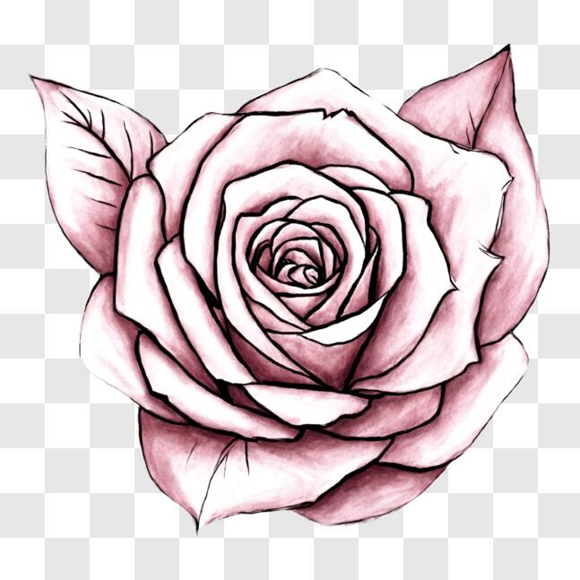 Download Black and White Rose Illustration PNG Online - Creative Fabrica