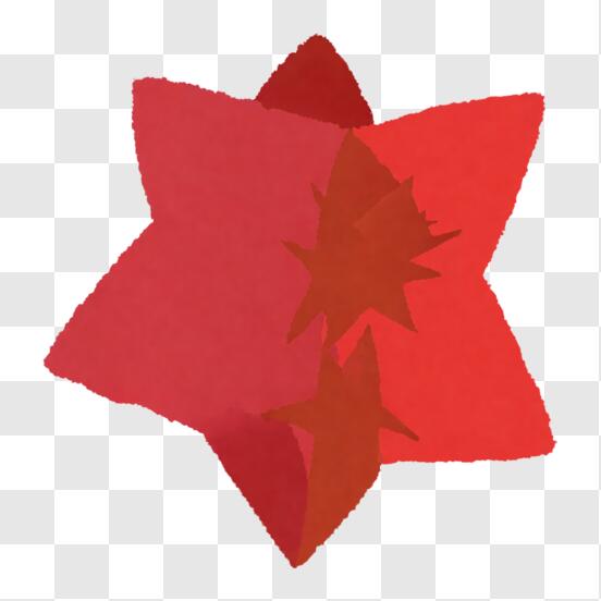 Download Red Star Origami Paper Cutout for Decoration and Crafts