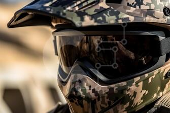 Soldier in Camouflage Uniform, Helmet, Goggles and Mask · Free Stock Photo