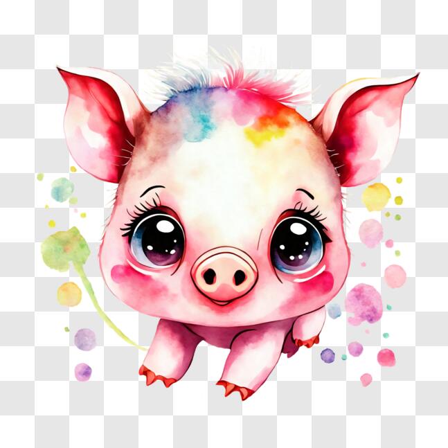 Download Cute Smiling Pig with Colorful Spots PNGs Online - Creative ...