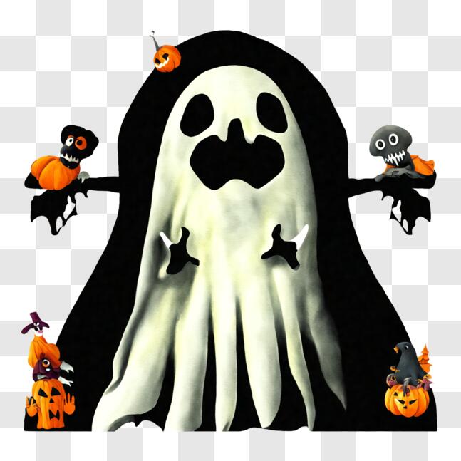 fantasma assustador de halloween png em um fundo transparente