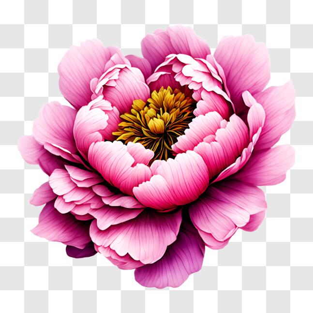 Download Beautiful Pink Flower with Vibrant Yellow Center PNG Online ...