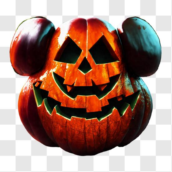 Halloween Kürbis mit Mickey Mouse Ohren Dekoration PNG online