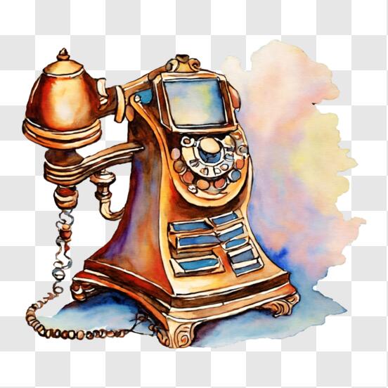 Descarga Obra de arte de teléfono vintage PNG En Línea - Creative Fabrica