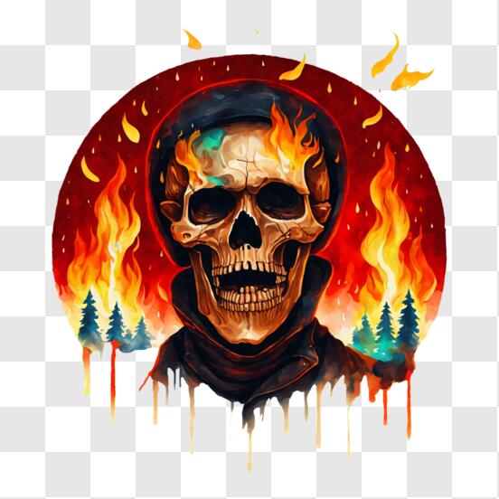 Télécharger Crâne brûlant dans un enfer flamboyant PNG En Ligne ...