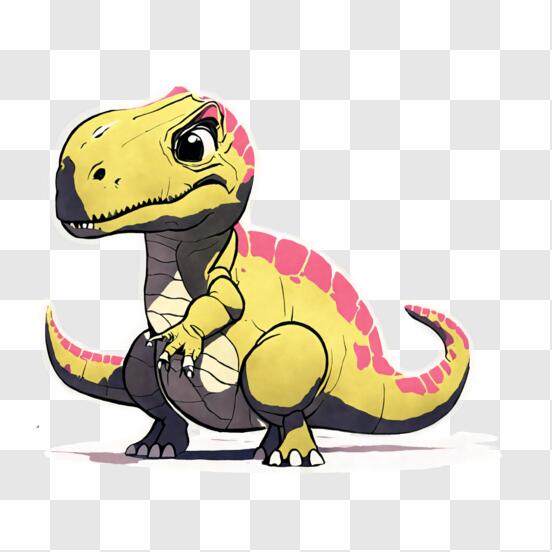 Desenho de dinossauro roxo fofo em pé